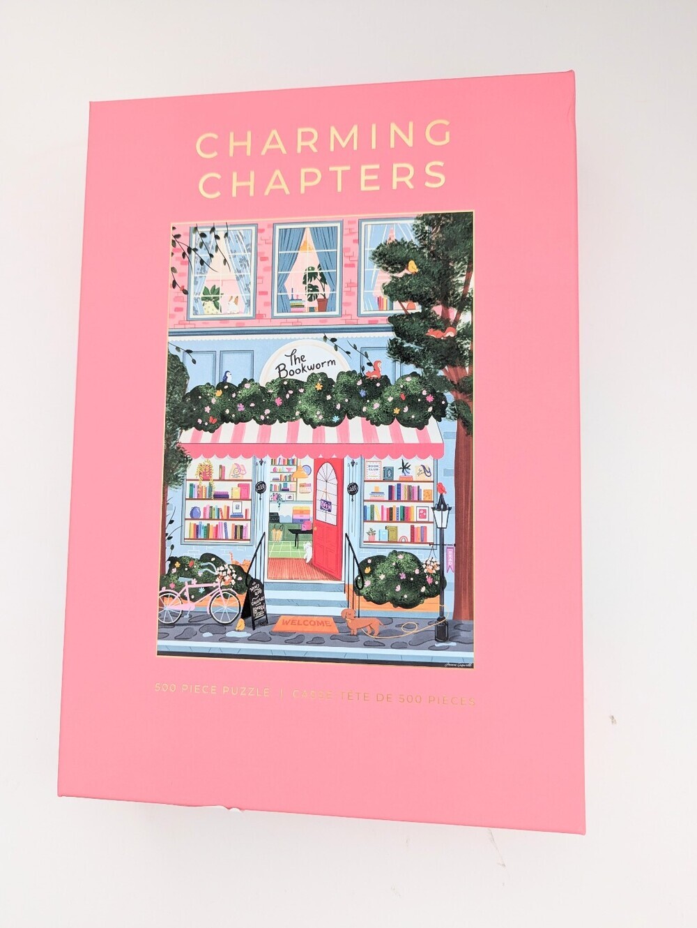 NEW IN BOX Hobbry "Charming Chapters" Colorful Bookstore Scene 500-Piece Puzzle
